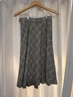 チェック柄 フレアスカート ひざ丈