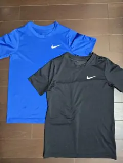 キッズ　Nike ドライフィットTシャツ 青 黒 セット　Mサイズ