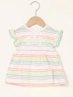 babyGapロゴワンピース チュニック　マルチボーダー　虹色80センチ
