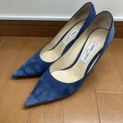 【サイズ：40】JIMMY CHOO ネイビー スエード ハイヒール