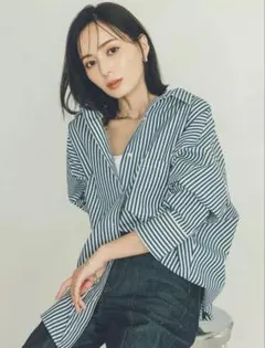 anuans アニュアンス　ストライプ　スタンダード　長袖　シャツ アニュアンス anuans スタンダードシャツ【STRIPE】 （IVORY