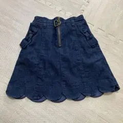 エニィファムキッズ　リボンデニムスカート　サイズSS100〜110