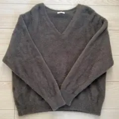 アーバンリサーチ　ミニシャギーVネックニット　グレー