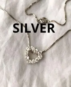 K18 silver シルバー コンビ ネックレス SV925 ハート - メルカリ