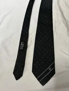 Dunhill シルク ブラックドット柄ネクタイ