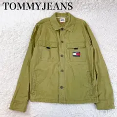 TOMMY JEANS トミージーンズ カーキ コットンシャツ