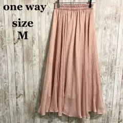 良品✨one way ロングプリーツスカート M ピンク きれいめカジュアルのサムネイル