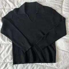 UNIQLO ウォッシャブルニットリブポロセーターS