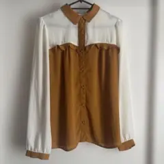 LOWRYS FARM 長袖シャツ L イエロー・ホワイト