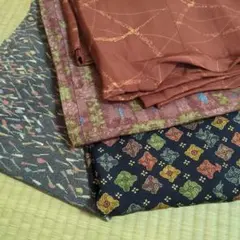 ◆和風羽織 茶色・紺色・花柄　4点セット