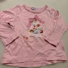 ミキハウス ピンク 長袖Tシャツ 90cm