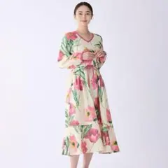 新品】UCHINO マシュマロガーゼ レディースリーフ プリントワンピース