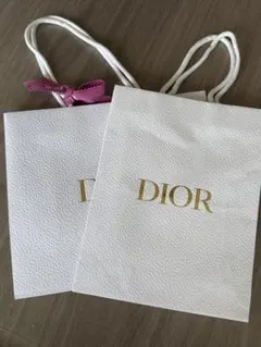 Dior ホワイトショップ袋 2枚セット
