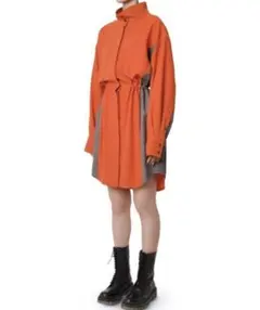ルシェルブルー カラーブロックシャツドレス オレンジ 36 新品未使用のサムネイル