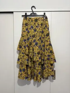 KBF フラワープリントボリュームスカート