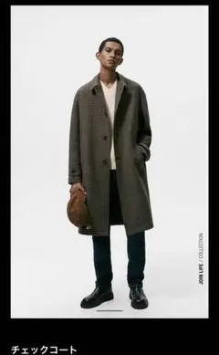 ZARA ザラ チェスターコート 柄あり