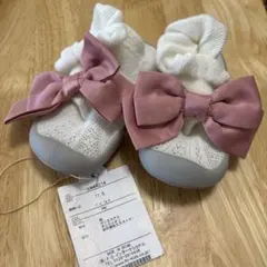 ホワイト/ピンク　ソックスシューズ 11.5cm