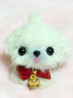 モールドール☆ペキニーズ☆クリー厶色☆キーボールチェーン付き☆