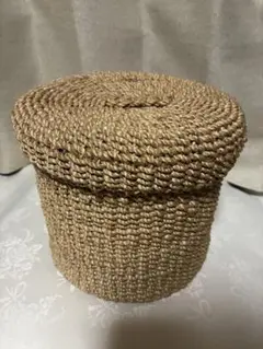 蓋付き バスケット かご 天然わらいずみ 藁 レトロ容器 小物入れ 蚤の市 蓋付き バスケット かご 天然わらいずみ 藁 レトロ容器 小物入れ