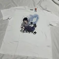 24ss【XL】NARUTO疾風伝 うちはサスケ/千鳥　Tシャツ 白