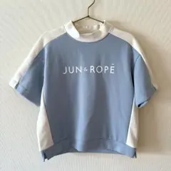 JUN&ROPE ジュンロペ バイカラーモックネック半袖プルオーバー Ｍサイズのサムネイル