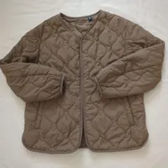UNIQLO キッズキルティングジャケット 140 ブラウンベージュ