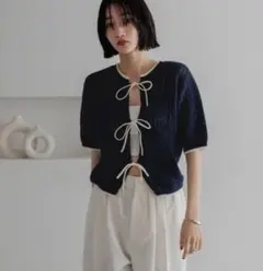 LOWRYS FARM メッシュ2WAYプルオーバー ネイビーのサムネイル