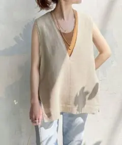 定価約1.7万 スピックアンドスパン リネンツイードベスト