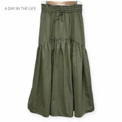 A DAY IN THE LIFE ティアード スカート オリーブ色 Fのサムネイル