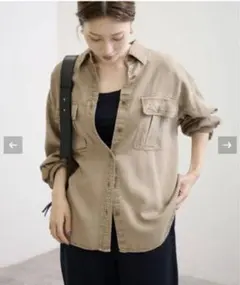 フレームワーク　リヨセルナカジロゾメWORKシャツグレー フレームワーク リヨセルナカジロゾメWORKシャツグレー