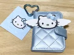 新品★ハローキティ ミニチュアキルト 手帳型ダブルミラー【ブルー】