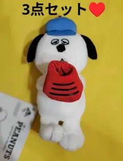 【3点セット】　Peanuts　オラフ ぬいぐるみ ＆スヌーピー布製チャーム2点
