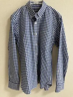 ギンガムチェック長袖シャツ　無印良品　青✖︎白　Lサイズ
