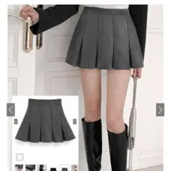 インパン裏地付きボックスプリーツミニスカート ai72