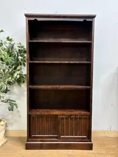 北海道民芸家具】木製オープンラック 3段 ダークブラウン - メルカリ