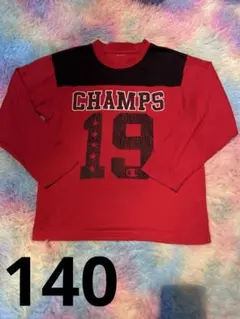 チャンピオン☆プリント 赤 長袖カットソー