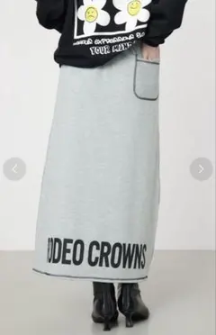 RODEO CROWNS LOGOニットコンビスカート グレー