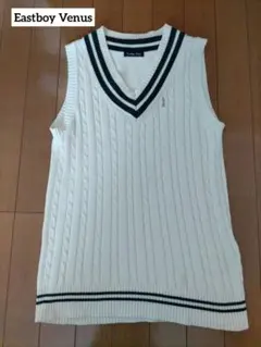 Eastboy Venus 綿 Vネックベスト 11号 アイボリー