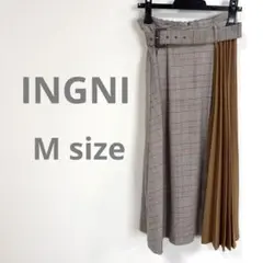 INGNI 配色プリーツ切替グレンチェックスカート
