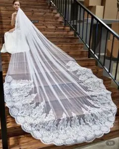 ウェディングベール　ホワイト　レース