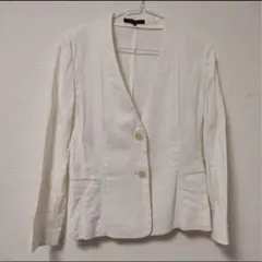 【美品】theory ノーカラージャケット ホワイト サイズ2のサムネイル