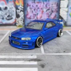 トミカ改造 日産 R34GTR ワイルドスピード ブライアン仕様bホットウィールのサムネイル