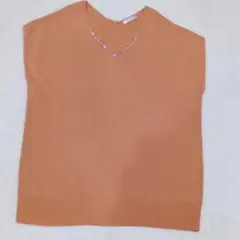 GLACIER ハニーズ 【L】ニットソー ビジュー フレンチスリーブ 美品