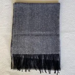 毛100%マフラー グレー