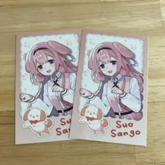 にじさんじ わんにゃん チェキ風カード 周央サンゴ 2点