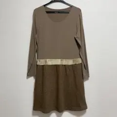 切り替えワンピース ひざ丈ワンピース