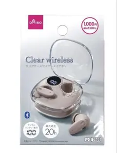 DAISO Clear wireless イヤホン スモーキーピンクのサムネイル
