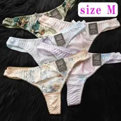 Tバック ショーツ レディース 下着 パンツ 5枚 セット Mサイズ D-15