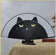 ゼロ様専用！扇子 猫 黒猫 短地扇子 おしゃれ 春夏 浴衣 和装 ブラック
