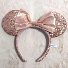 【美品】東京ディズニーリゾート スパンコールカチューシャ　ピンク